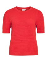 VILA <BR><BR> VIDALO O-NECK KNIT TOP HIBISCUS - Image 5