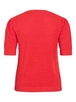 VILA <BR><BR> VIDALO O-NECK KNIT TOP HIBISCUS - Image 4