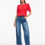 VILA <BR><BR> VIDALO O-NECK KNIT TOP HIBISCUS