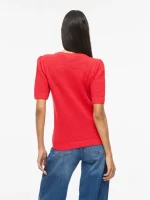 VILA <BR><BR> VIDALO O-NECK KNIT TOP HIBISCUS - Image 2
