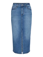 VILA <BR><BR> VIJAF HW MIDI DENIM SKIRT LIGHT BLUE DENIM | MEDIUM BLUE DENIM - Image 5