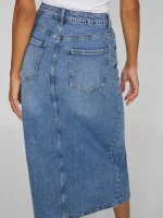 VILA <BR><BR> VIJAF HW MIDI DENIM SKIRT LIGHT BLUE DENIM | MEDIUM BLUE DENIM - Image 3