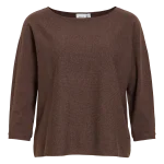 VILA <BR><BR>VIMALU BOATNECK SLEEVE KNIT COFFEE BEAN