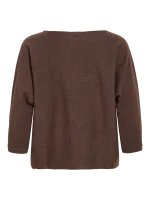 VILA <BR><BR>VIMALU BOATNECK SLEEVE KNIT COFFEE BEAN - Image 4
