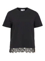 VILA  <BR><BR>VINORA LACE T-SHIRT BLACK BEAUTY | BRIGHT WHITE | COFFEE BEAN - Image 11