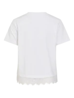 VILA  <BR><BR>VINORA LACE T-SHIRT BLACK BEAUTY | BRIGHT WHITE | COFFEE BEAN - Image 7