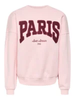 JDY <BR><BR> JDYMESA SWEAT "PARIS AVEC AMOUR" RED | CHALK PINK - Image 8