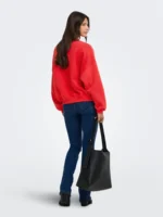 JDY <BR><BR> JDYMESA SWEAT "PARIS AVEC AMOUR" RED | CHALK PINK - Image 2