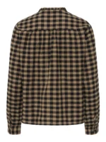 ONLY <BR><BR>ONLFRIDA CHECK BOW DETAIL SHIRT BLACK TOASTED COCONUT - Image 4