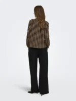 ONLY <BR><BR>ONLFRIDA CHECK BOW DETAIL SHIRT BLACK TOASTED COCONUT - Image 2