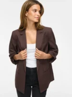 VILA <BR><BR>VINICE LOOSE BLAZER COFFEE BEAN | NUTHATCH - Image 6