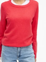 VILA <BR><BR> PULLOVER VIRIL O-NECK - BLACK | WHITE | COFFEE BEAN | HIBISCUS