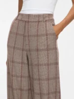VILA <BR><BR>VIVARONE PATTERN HW WIDE PANT PORT ROYALE AND COFFEE BEAN - Image 3