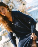 MAÏTTÈ <BR><BR> VESTIDO COMPRIDO AZUL MARINHO - TAM U - Image 9