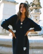 MAÏTTÈ <BR><BR> VESTIDO COMPRIDO AZUL MARINHO - TAM U - Image 3