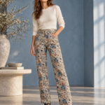 ELLA BY TAM <BR><BR> CALÇA JEANS FLORAL PASTEL