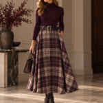 ELLA BY TAM <BR><BR> PLAID SKIRT AMEIXA | VERDE