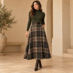 ELLA BY TAM <BR><BR> PLAID SKIRT AMEIXA | VERDE - Image 2