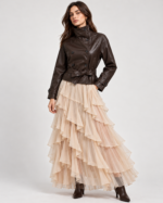 ELLA BY TAM <BR><BR> RUFFLED SKIRT BEGE