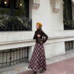ELLA BY TAM <BR><BR> PLAID SKIRT BLACK