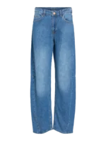 VILA <BR><BR>VIBROOKE RW BARREL JEANS JAF MEDIUM BLUE | BLACK