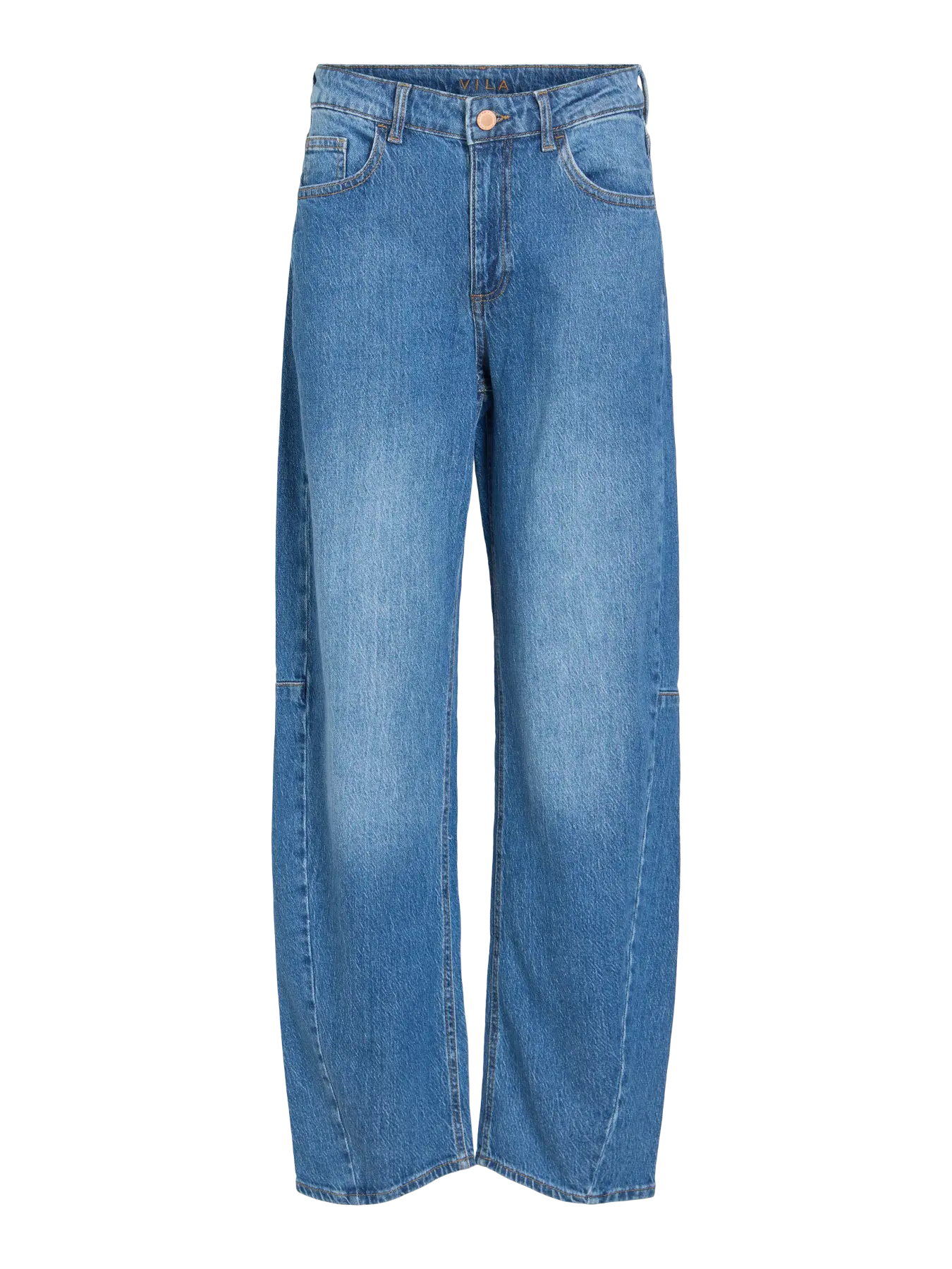 VIBROOKE RW BARREL JEANS JAF medium blue 1 VILA <BR><BR>VIBROOKE RW BARREL JEANS JAF MEDIUM BLUE | BLACK - Image 1